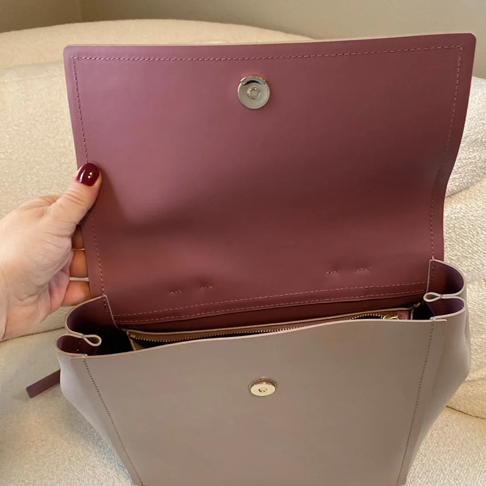 EUC Kate Spade neutral leather backpack - Picture 3 of 8